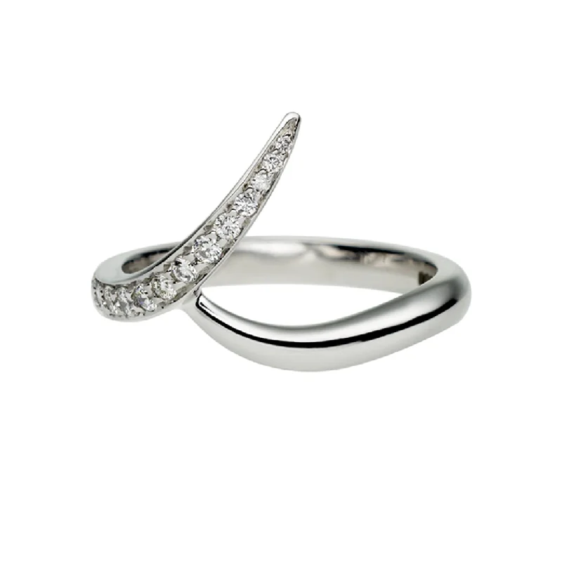 women's round-cut engagement ring-Entwined Ardour50 Wedding Ring - Platinum & 0.15ct Diamond