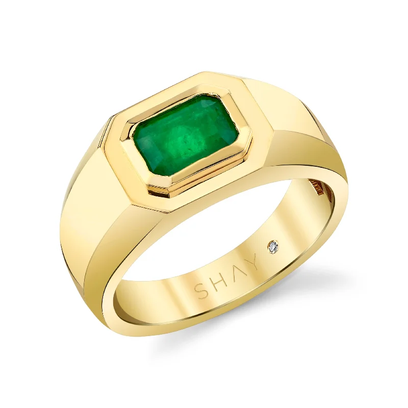 women's gemstone ring-READY TO SHIP MEN'S EMERALD CUT CHAMPION RING