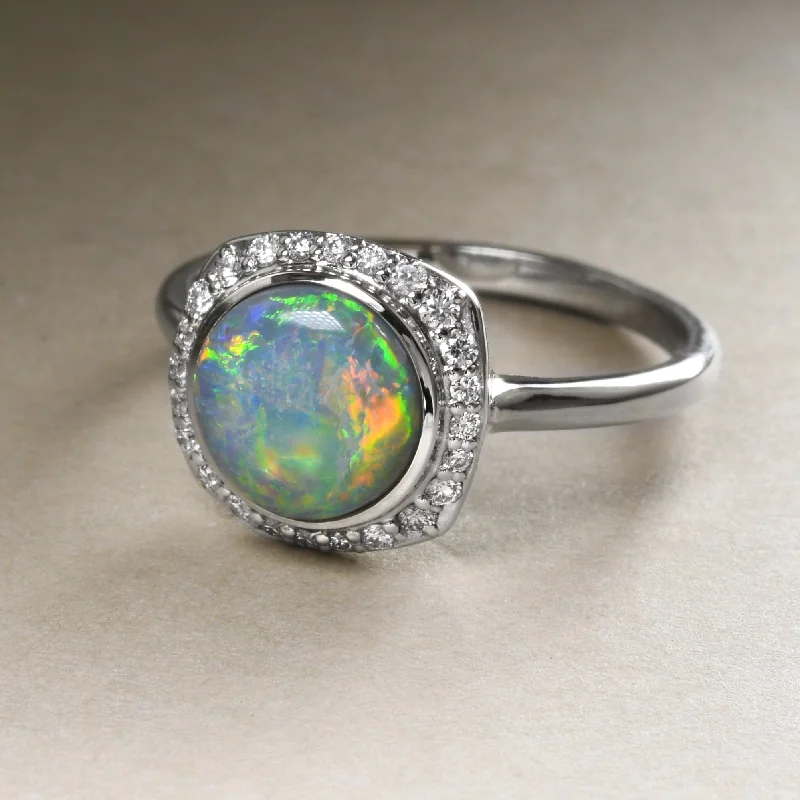 women's wrap ring-Vivid Australian Opal Ring