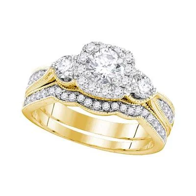 women's twisted band engagement ring-DIAMOND BRIDAL WEDDING RING SET 1 CTTW (CERTIFIED)