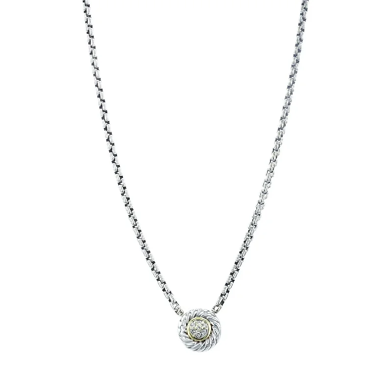 women's anniversary necklace-David Yurman Pave Diamond Cookie Necklace