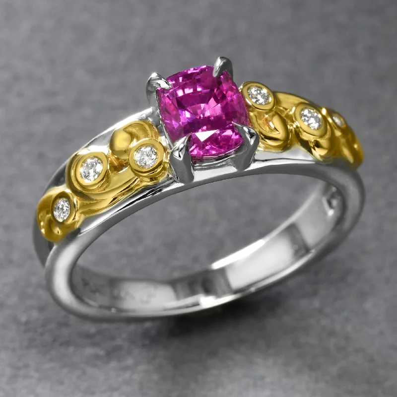 women's custom ring-Baroque Natural Pink Sapphire Ring