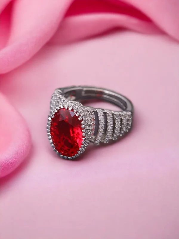 women's eternity ring-Ruby Anastasia Adjustable Ring