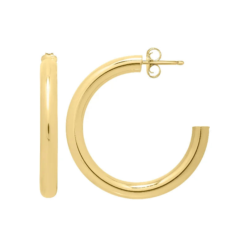 women's wide band ring-14K Gold Round C Hoops