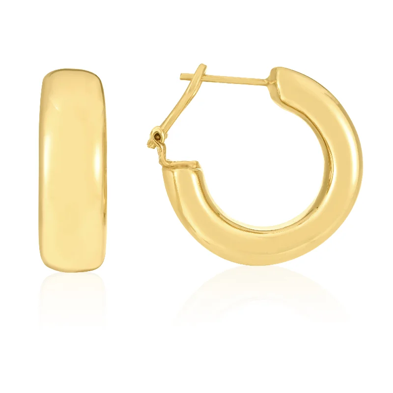 women's bar setting ring-14K Gold Large Omega C-Hoops