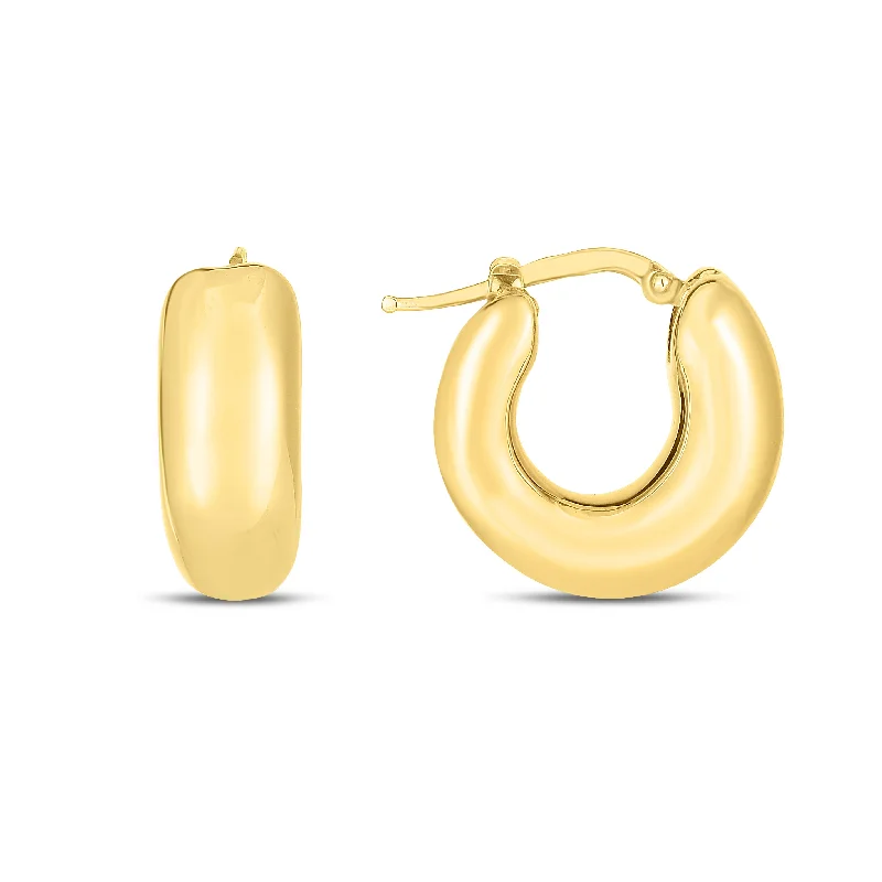 women's minimalist ring-14K Small Puffy Hoops