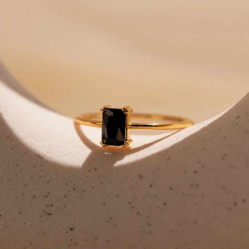 women's spiritual ring-Black Emerald Ring