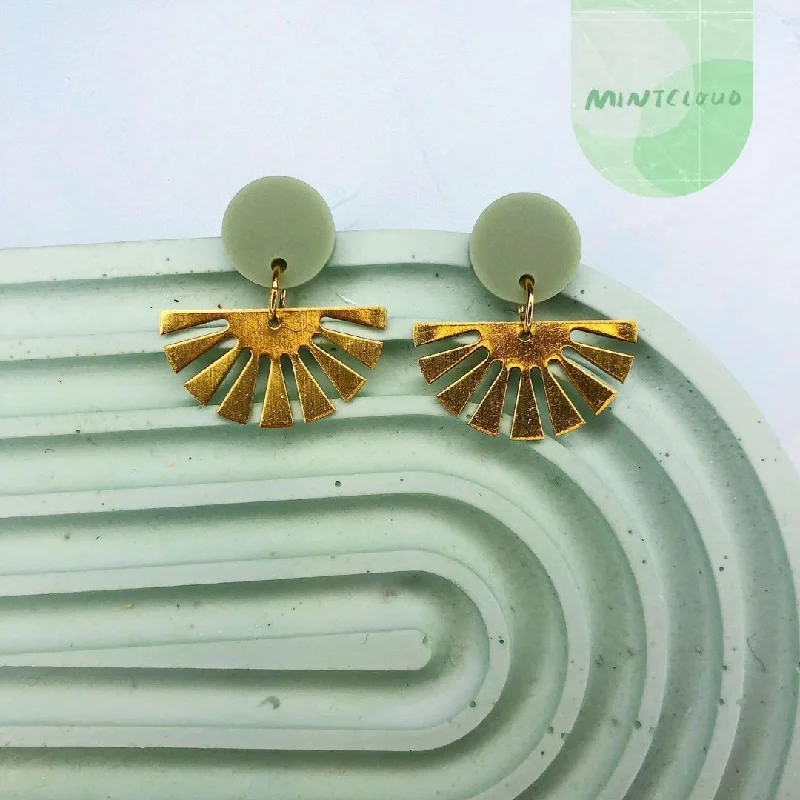 women's gold ring-Mintcloud Brass Dangles - Fan