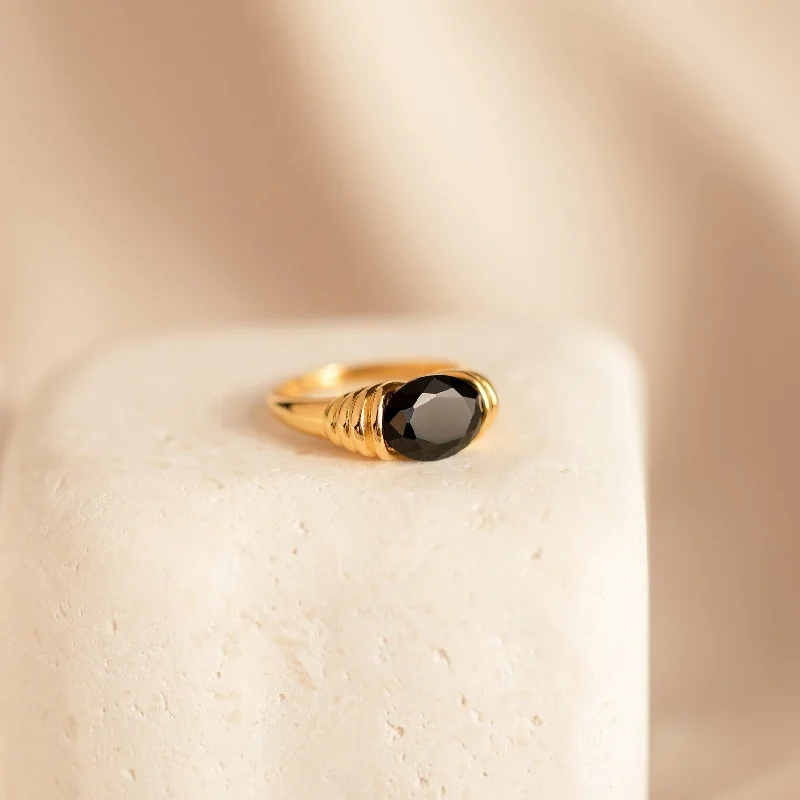 women's cushion cut ring-Dusk Signet Ring