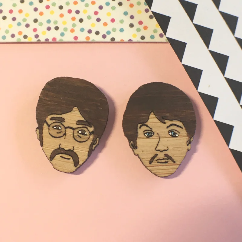 women's halo ring-Face Studs: The Beatles