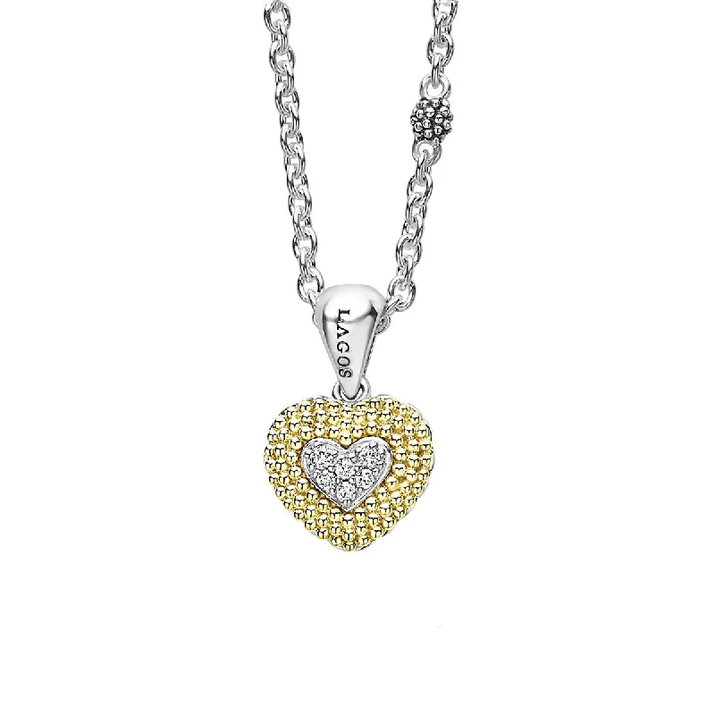 women's engraved necklace-Diamond Heart Necklace