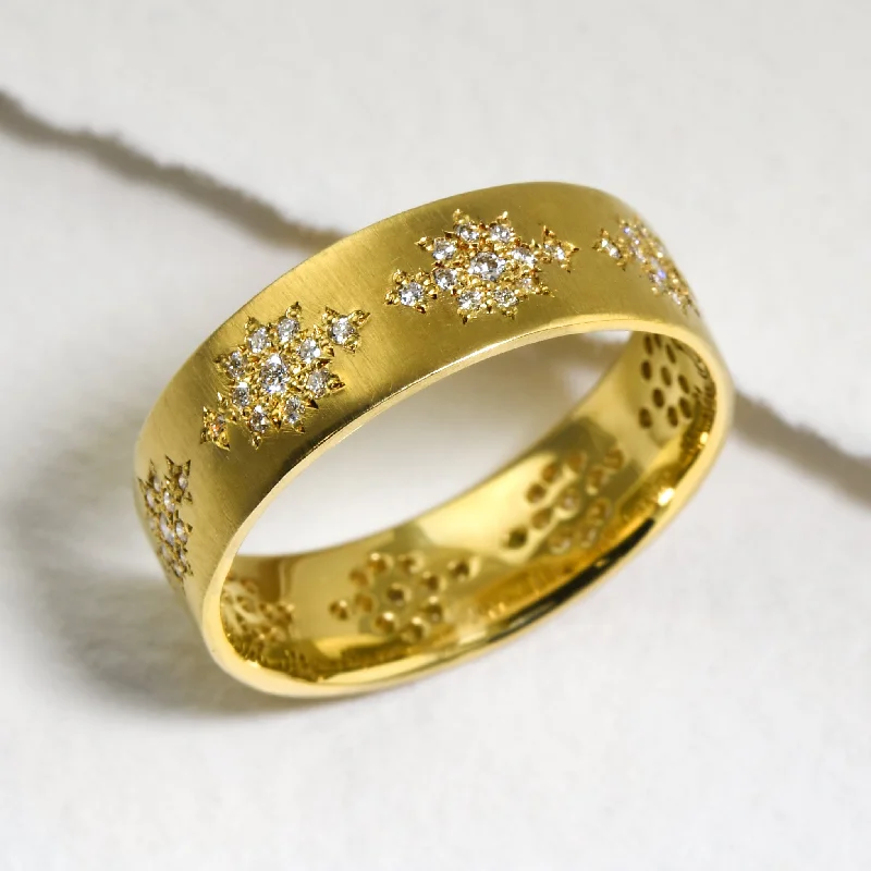 women's round ring-Handmade "Shimmer" Band With Diamonds