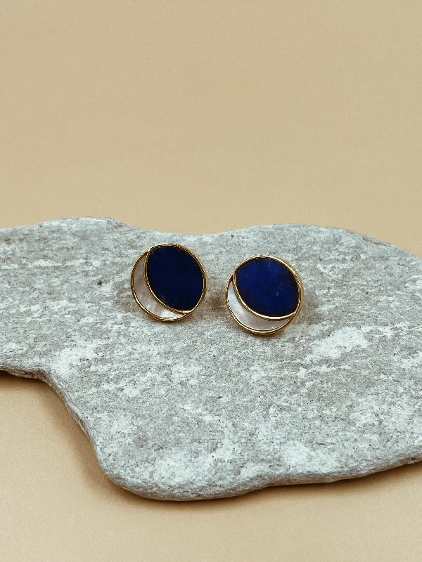 women's affordable ring-Night Of The Blue Moon Studs | 18kt Solid Gold