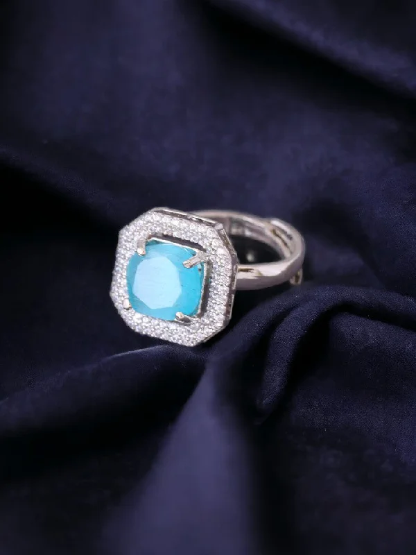 women's bar setting ring-Turquoise Jasmine Ring