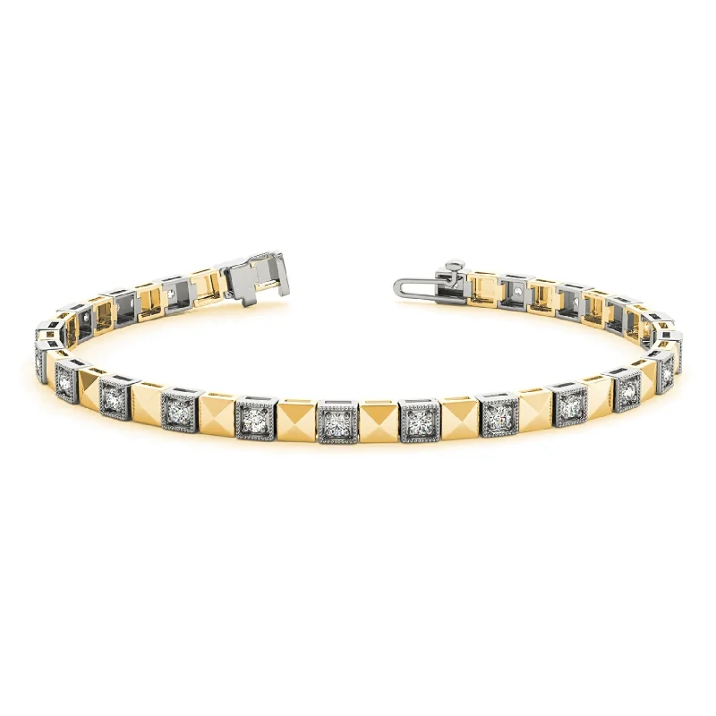 women's personalized necklace-0.50 ct. Diamond Vintage Inspired Tennis Bracelet Milgrain Prong Set