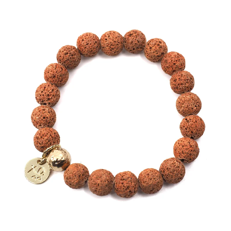 women's diamond necklace-The Luna Bracelet in Brick Lava