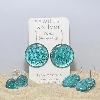 women's cushion cut ring-Sawdust & Silver Tiny Oceans Collection - Port Noarlunga Shallows Various