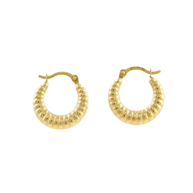 women's fashion ring-10K Gold x 'Croissant' Creole Hoops