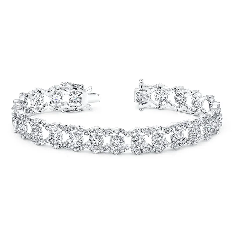 women's anniversary necklace-Uneek Valenciennes de Ghent Open Lace Diamond Bracelet