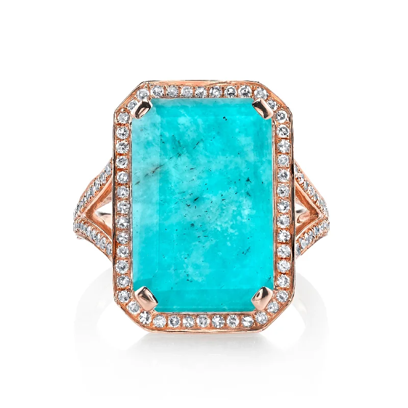 women's cross ring-AMAZONITE PORTRAIT GEMSTONE RING