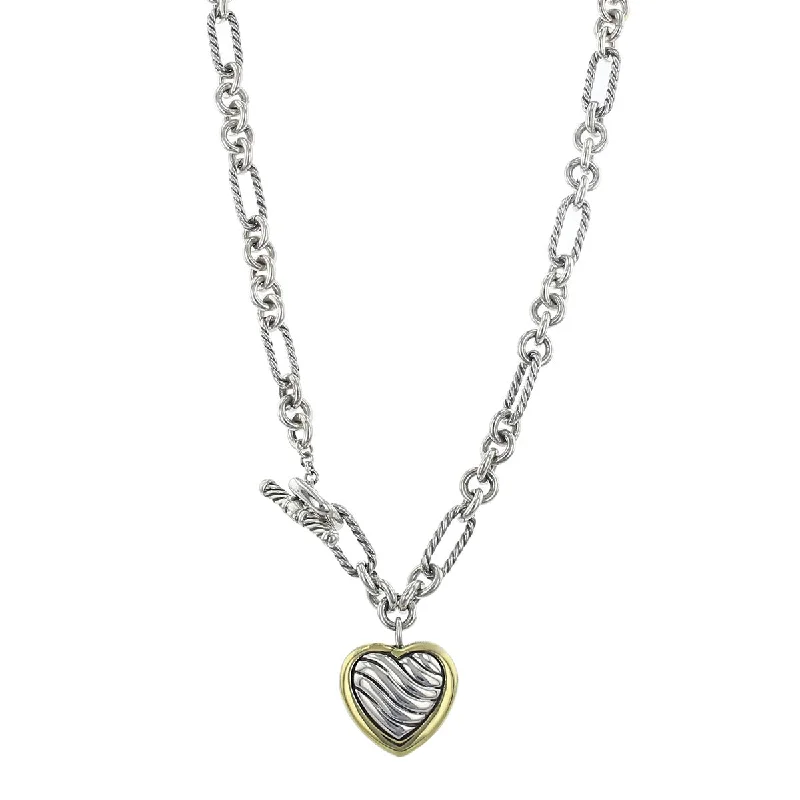 women's necklace-David Yurman Cable Heart Figaro Necklace