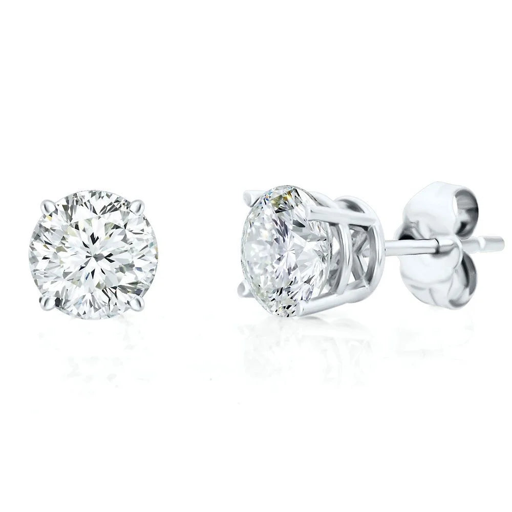 women's cushion cut ring-Lab-Grown Diamond Studs in 14K White Gold