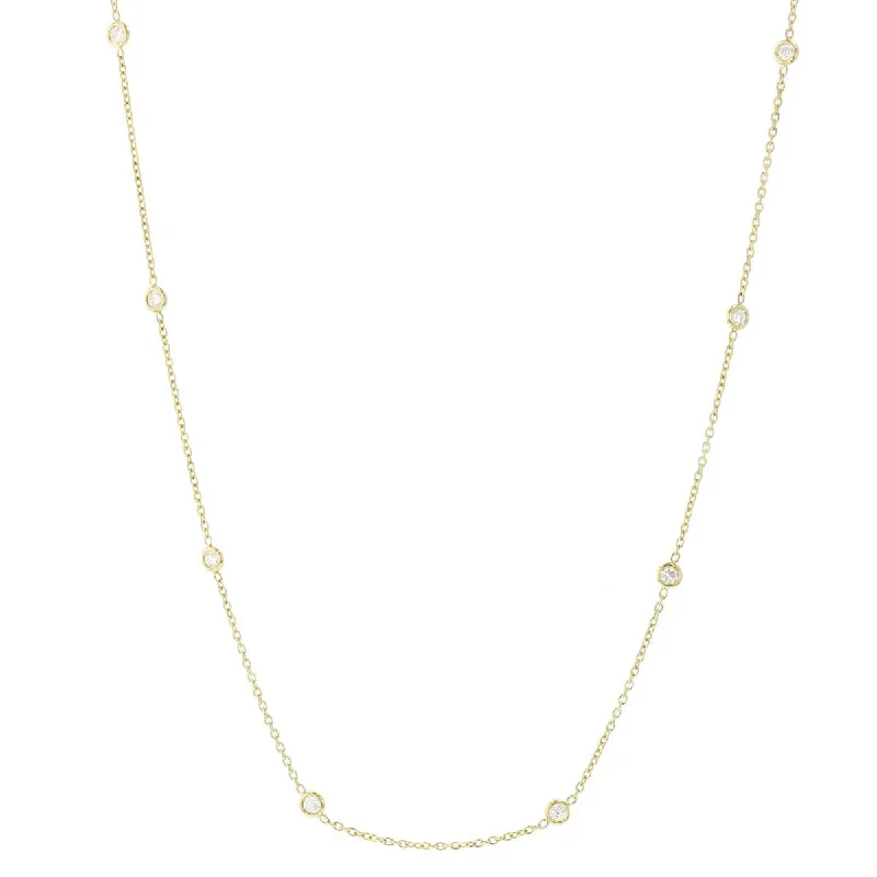 women's art deco necklace-Diamond Eyeglass Chain Necklace