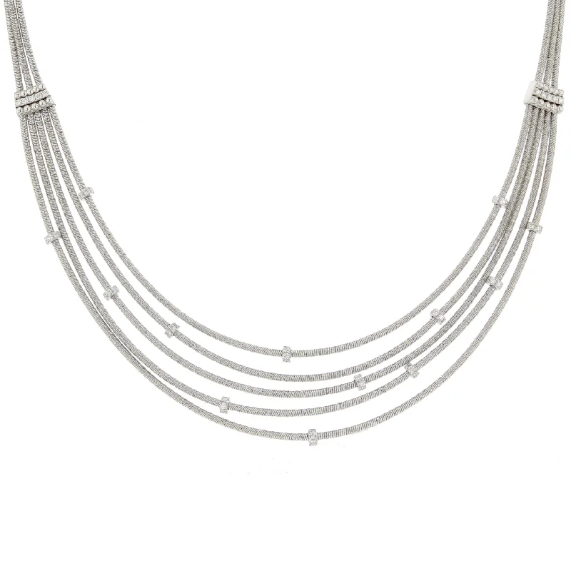 women's classic necklace-Diamond 5 Strand Necklace