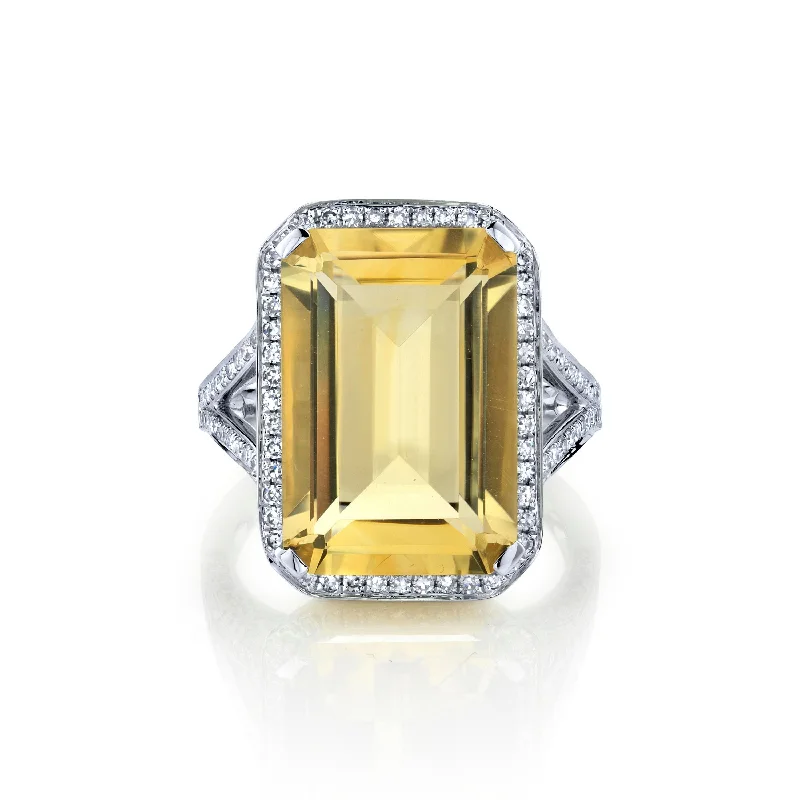 women's toe ring-READY TO SHIP YELLOW TOPAZ PORTRAIT GEMSTONE RING