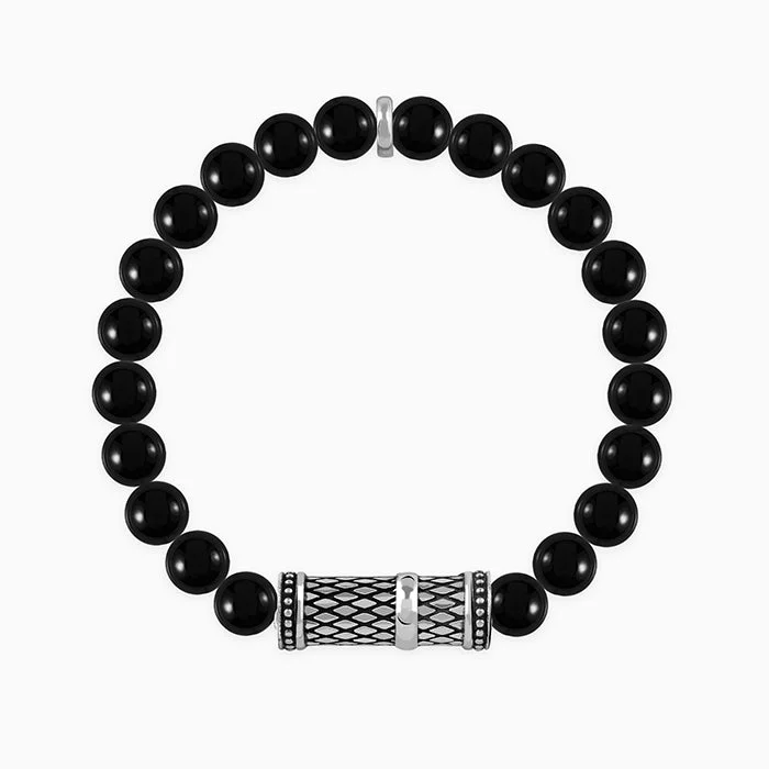 women's multi-layer necklace-Oxidised Silver Damaru Bracelet For Him