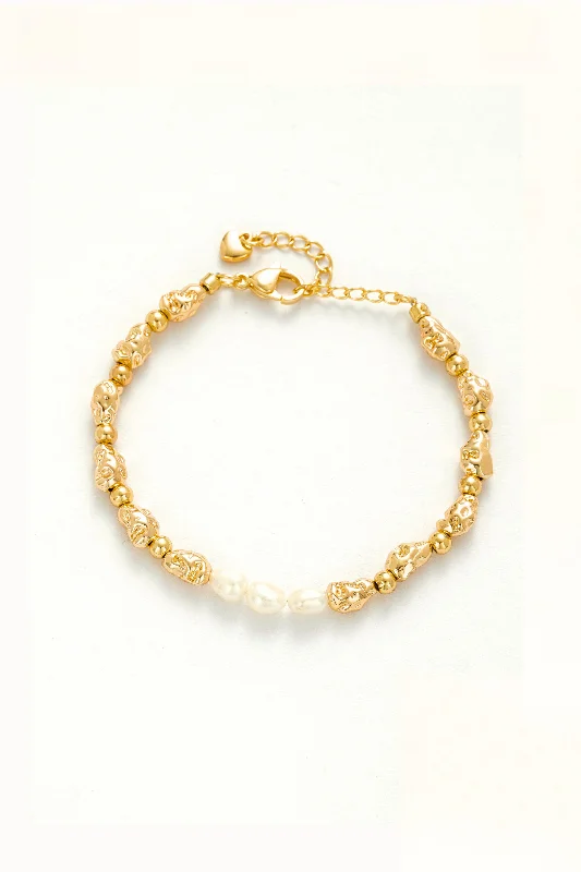 women's crystal necklace-Lustrous Bead and Pearl Bracelet