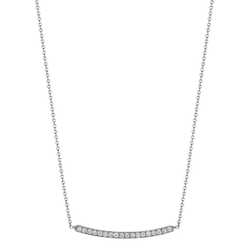 women's emerald necklace-Diamond Pave Forever Bar Necklace