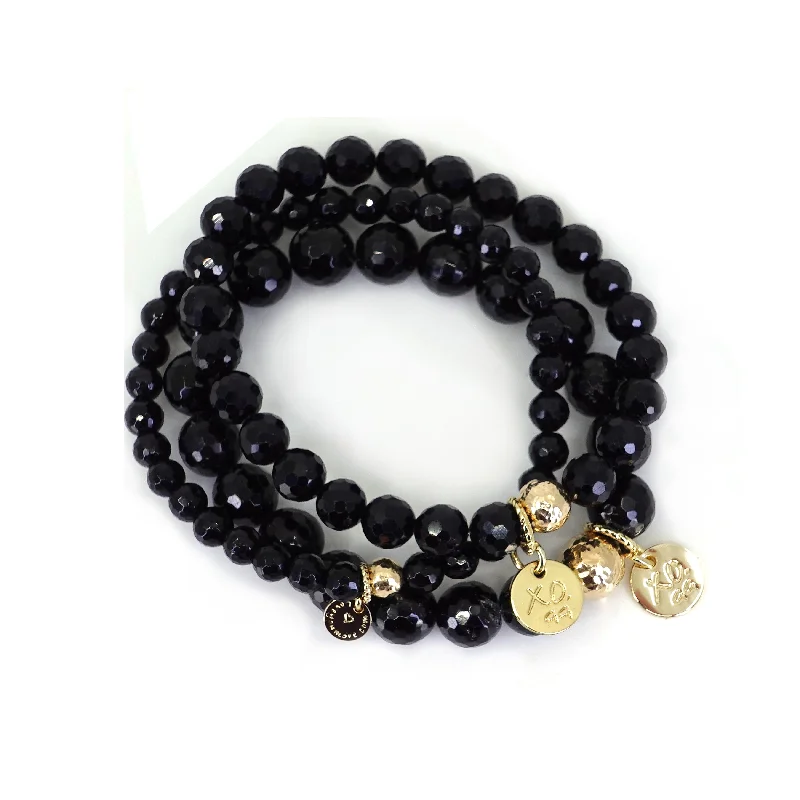 women's floral necklace-The Luna Bracelet in Black Tourmaline