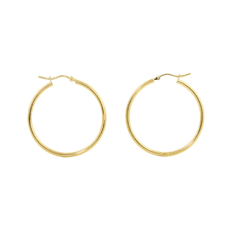 women's stacking ring-14k Gold x 2mm Slim Round Tube Hoops