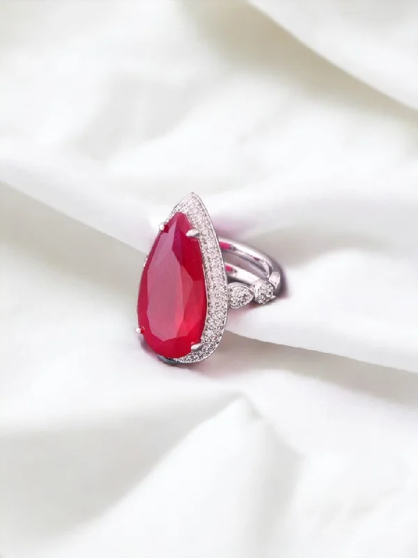 women's statement ring-Ruby Alexandra Adjustable Ring