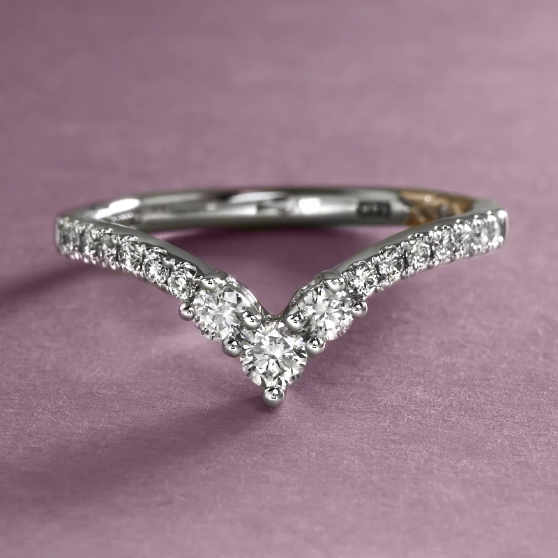 women's personalized ring-Extra-Sparkly Chevron Band By A.Jaffe