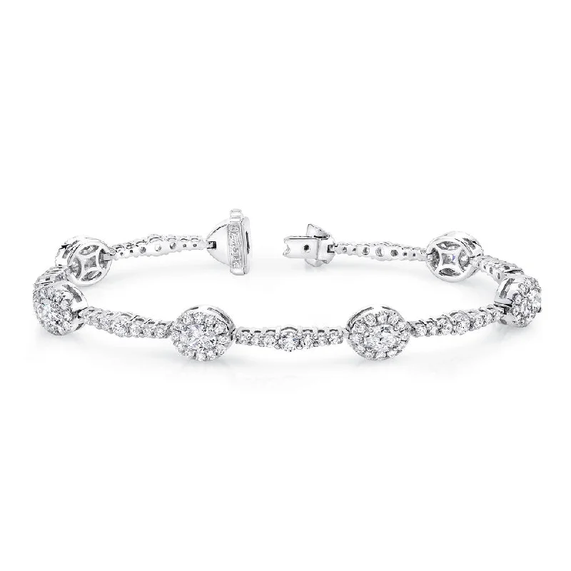 women's horoscope necklace-Uneek Oval Diamond Bracelet