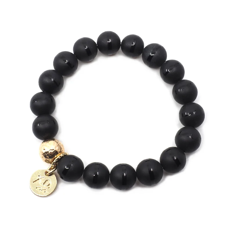 women's handcrafted necklace-The Luna Bracelet in Black Onyx