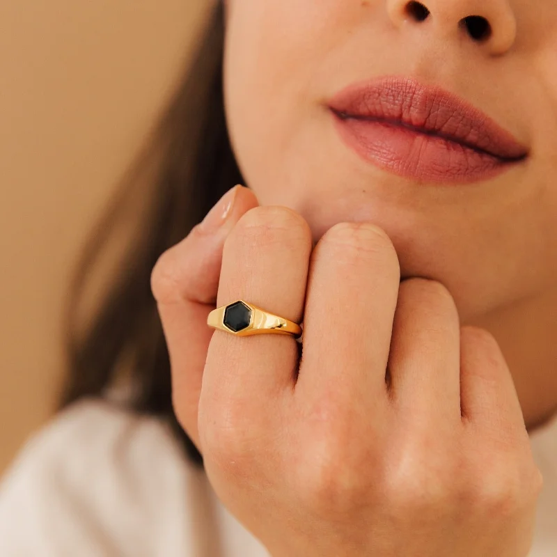 women's handmade ring-Ember Signet Ring