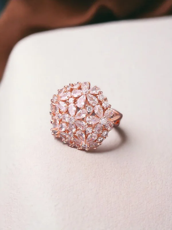 women's sun ring-Rose Gold Cherika Zirconia Ring - EOSS