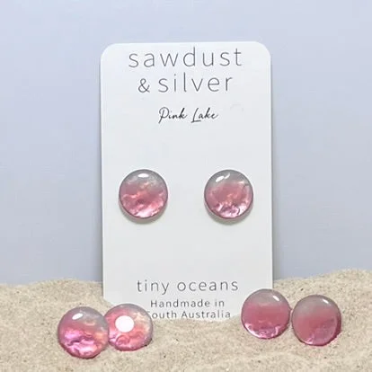 women's simple ring-Sawdust & Silver Tiny Oceans Collection - Pink Lake Various