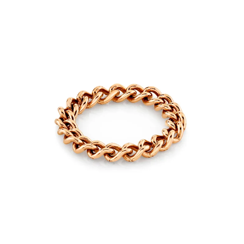 women's wedding ring-MINI ME SOLID GOLD BABY LINK RING