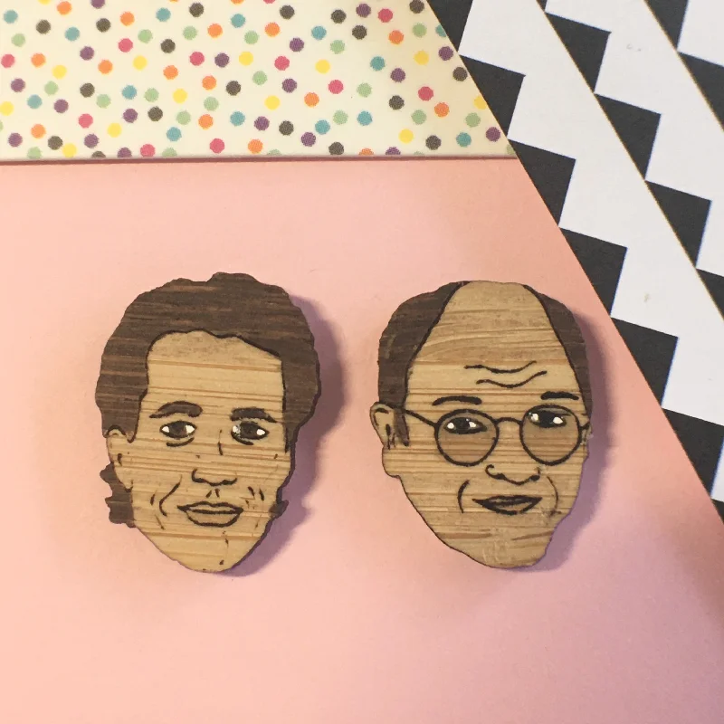 women's pearl ring-Face Studs: Seinfeld