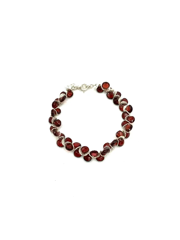 women's pear-shaped necklace-Signature Garnet/Sterling Bracelet