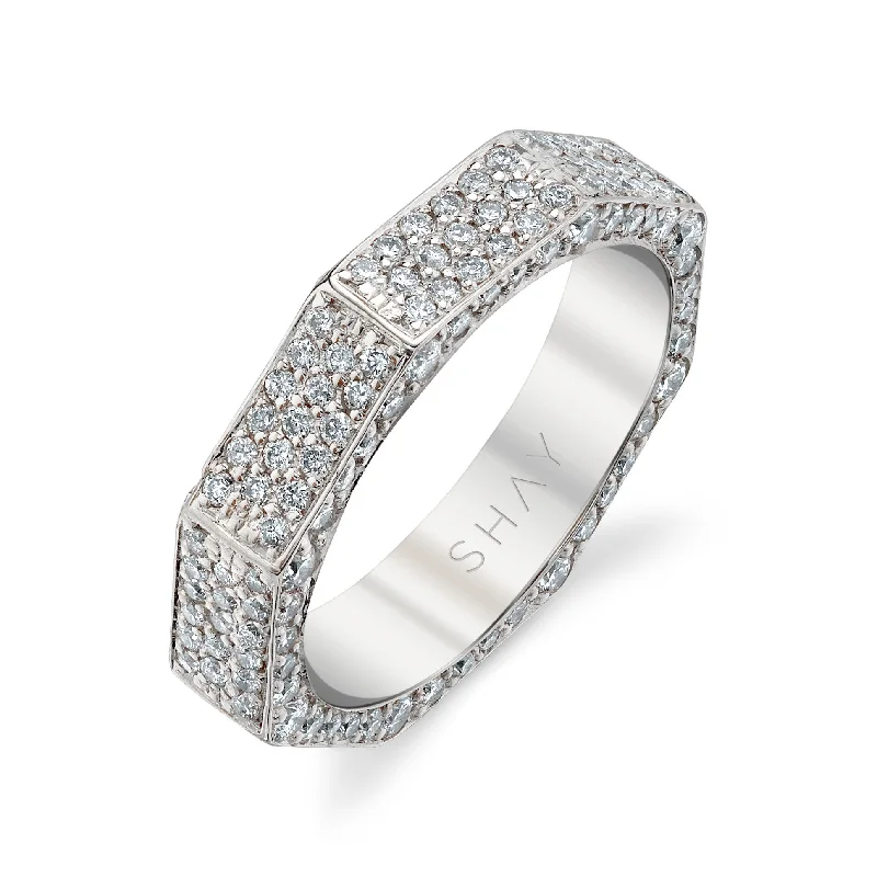 women's high-end ring-READY TO SHIP DIAMOND PAVE BOLTED RING