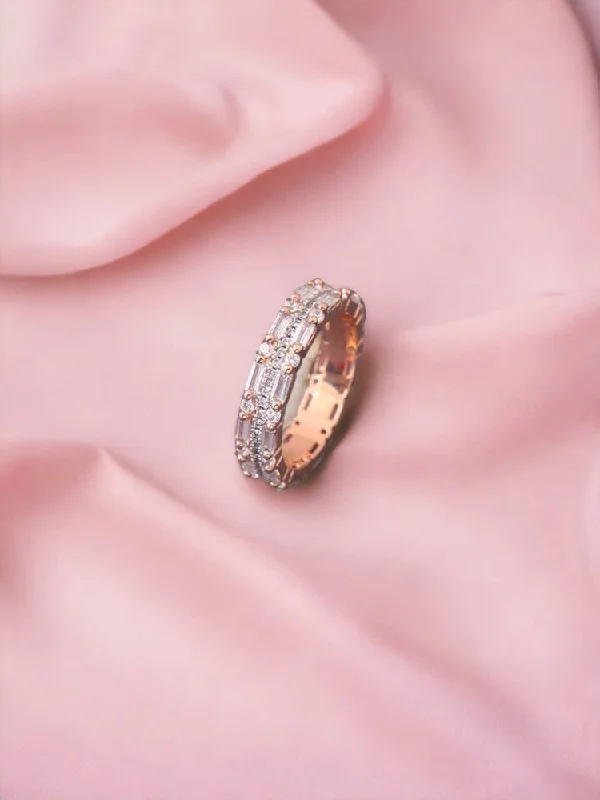 women's promise ring-Rose Gold Ridhi Zirconia Ring - EOSS