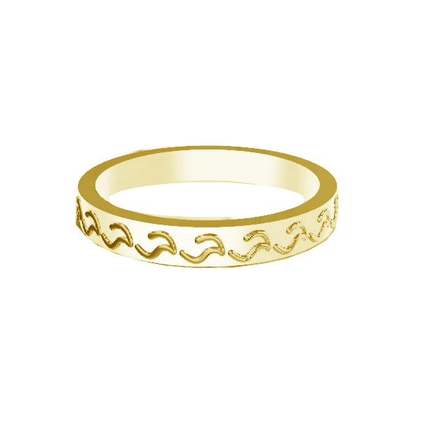 women's eternity engagement ring-CELTIC FLOWING CARVED WEDDING RING IN 9CT YELLOW GOLD