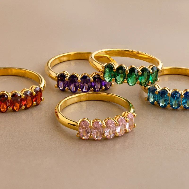 women's fashion ring-Oval Birthstone Ring