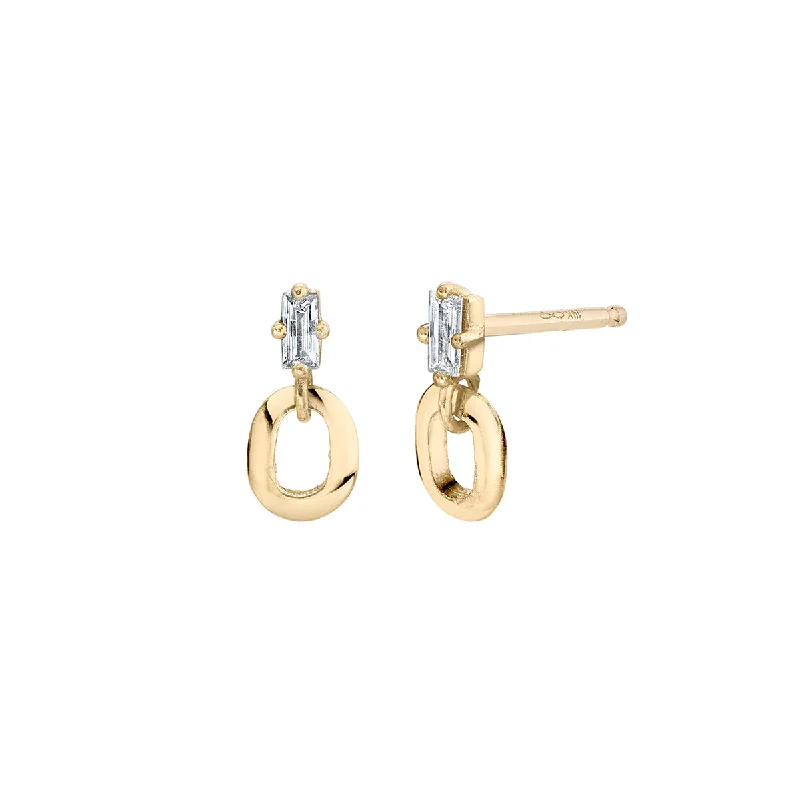 women's modern ring-XS Link and Baguette Studs