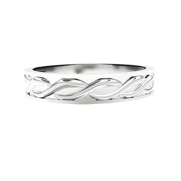 women's engraved engagement ring-Solid Scottish Edinburgh Celtic Twist Wedding Ring